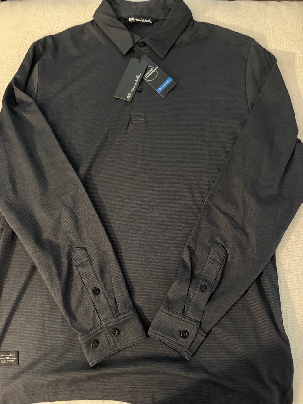 NWT Travis Mathew Men’s Long Sleeve Polo in Black